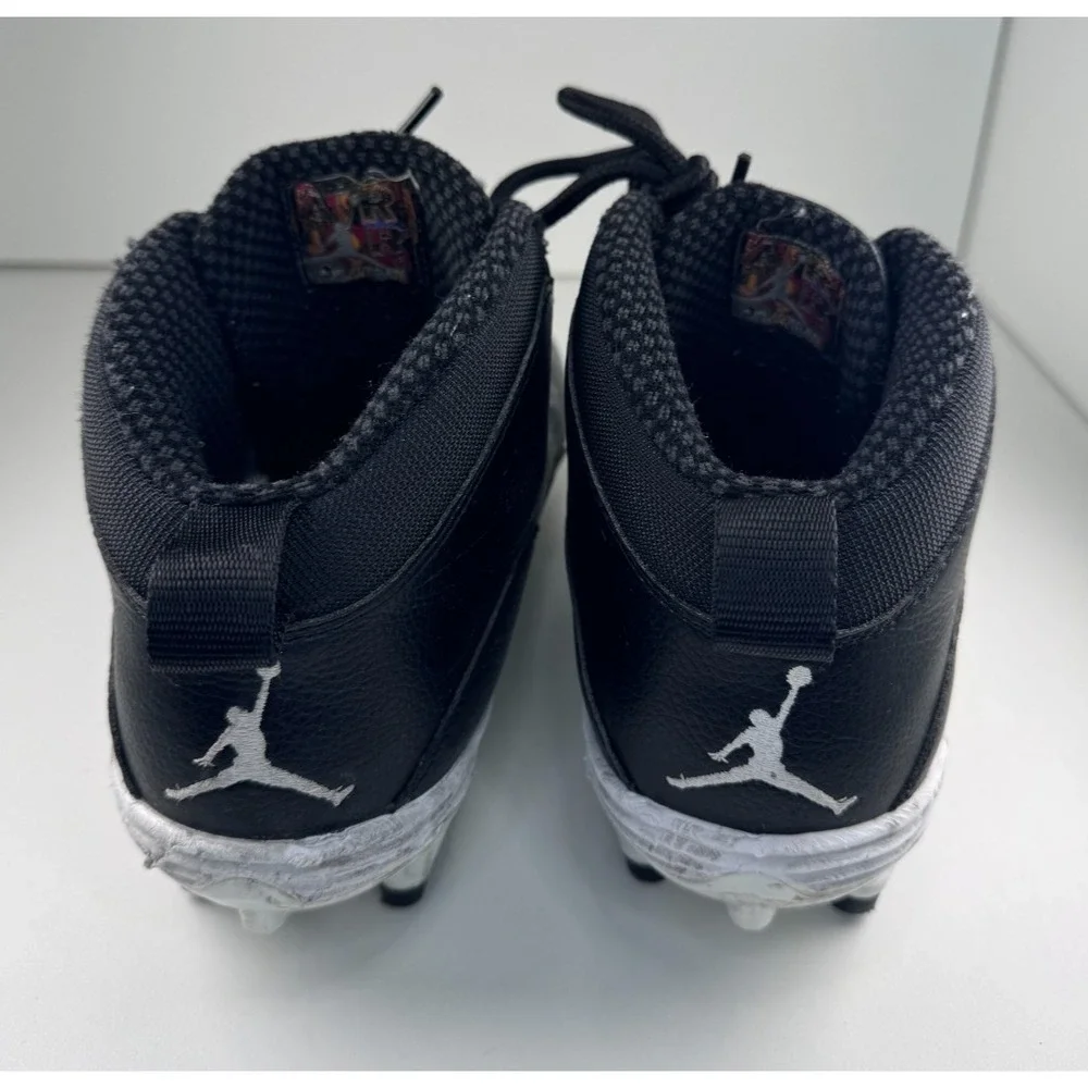 Nike Air Jordan 10 TD Mid Retro BLACK Leather Football Cleats Mens Size 10 USED